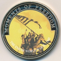 Libéria 2001. 10$ 'Szabadság pillanatai - A második világháború vége 1945.' multicolor, tanúsítvánnyal T:PP Liberia 2001. 10 Dollars 'Moments of Freedom - The end of World War II 1945' multicolor with certificate C:PP
