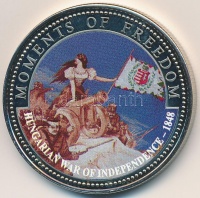 Libéria 2001. 10$ 'Szabadság pillanatai- Magyar Szabadságharc 1848-49.' multicolor, tanúsítvánnyal T:PP ujjlenyomatos Liberia 2001. 10 Dollars 'Moments of Freedom - Hungarian War of Independence 1848-49' multicolor, with certificate C:PP
