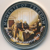 Libéria 2001. 10$ 'Szabadság pillanatai - Függetlenségi Nyilatkozat 1776.' multicolor, tanúsítvánnyal T:PP felületi karc
Liberia 2001. 10 Dollars 'Moments of Freedom - Declaration of Independence 1776' multicolor with certificate C:PP