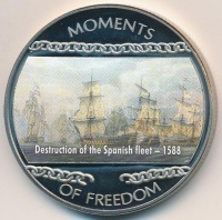 Libéria 2004. 10$ 'Szabadság pillanatai-A spanyol armada pusztulása 1588' multicolor tanúsítvánnyal T:PP ujjlenyomat
Liberia 2004. 10 Dollars 'Moments of Freedom-Destruction of the Spanish fleet 1588' multicolor with certificate C:PP