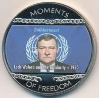 Libéria 2004. 10$ 'Szabadság pillanatai - Lech Walesa és a Szolidaritás 1980' multicolor tanúsítvánnyal T:PP ujjlenyomat
Liberia 2004. 10 Dollar 'Moments of Freedom - Lech Walesa and the Solidarity 1980' multicolor with certificate C:PP