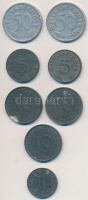 Német 3. Birodalom 1935-1944. 1pf Zn + 5pf Zn (2xklf) + 10pf (3x) + 50pf (2xklf) T:vegyes
German Third Reich 1935-1944. 1 Pfennig Zn + 5 Pfennig (2xdiff) + 10 Pfennig (3xdiff) + 50 Pfennig (2xdiff) C:mixed