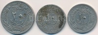 Oszmán Birodalom 1910-1912 (1327/2/4) 10P Ni (2x) + 1910. (1327/2) 20P Ni ''V. Mehmed' Qustantiniyah T:2,2- patina
Osman Emire 1910-1912 (1327/2/4) 10 Para Ni (2x) + 1910. (1327/2) 20 Para Ni 'Muhammad V' Qustantiniyah C:XF,VF patina
Krause KM#