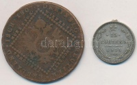 Vegyes: Ausztria 1807A 30kr Cu + Orosz Birodalom 1914. 15kr Ag fülnyommal! T:2-,3 ph.
Mixed: Austria 1807A 30 Kreuzer Cu + Russian Empire 1914. 15 Kreuzer Ag with earmark C:VF,F edge error
