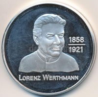 Németország 1997. 'Lorenz Werthmann / 100 éves a Német Karitász Egyesület' jelzett Ag emlékérem 'B.H. Mayer Pforzheim' gyártói jelzéssel a peremen (25,17g/0.999/40mm) T:PP felületi karc, ujjlenyomat
Germany 1997. 'Lorenz Werthmann /