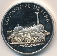 Németország DN 'A vasút története / Drache lokomotív' fém emlékérem tanúsítvánnyal (32mm) T:PP ujjlenyomat
Germany ND 'Geschichte der Eisenbahn / Lokomotive Drache' metal medallion with certificate (32mm) C:PP fingerprint