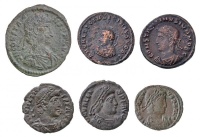 6db-os vegyes római rézpénz tétel, közte Róma / Constans 348-350. Maiorina Cu (4,04g), Siscia / Valens 364-367. AE3 Cu (2,33g) T:2,2-,3
6pcs of various Roman copper coins, including Rome / Constans 348-350. Maiorina Cu 'D N CONSTA-NS P F AVG