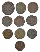 Római Birodalom 10db-os bronzpénz tétel T:3
Roman Empire 10pcs of bronze coins C:F