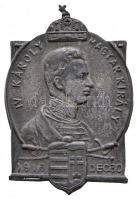 1916. 'IV. Károly Magyar Király 1916 dec. 30.' fém sapkajelvény (39,5x27mm) T:2
Austro-Hungarian Monarchy 1916. 'Charles IV Hungarian King' metal cap badge (39,5x27mm) C:XF