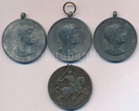 1940. 'Erdélyi részek felszabadulásának emlékére' 3db cink kitüntetés mellszalag nélkül. Szign.: BERÁN + 1941. 'Délvidéki Emlékérem' cink emlékérem függesztőkarika nélkül. Szign.: BERÁN L. T:2,2-,3