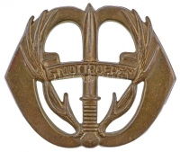 Hollandia DN 'Bernhard herceg rohamosztag' fém sapkajelvény (59x50mm) C:XF 
Netherlands ND 'Regiment Stoottroepen Prins Bernhard' metal cap badge (59x50mm) C:2