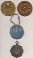 4db-es éremtétel, benne 'Dunai Árvízvédelemért 1954', 'Magyar Úszó Egyesület 1893', Ausztria 1932. 'Osztrák Háborús Emlékérem' T:2,2-