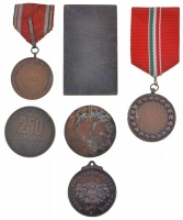 6db vegyes plakett, emlékérem, díjérem, közte DN 'Budapest Grand Prix' Br plakett (76x45mm), 'Volán érem - Balesetmentes Közlekedésért  250 ezer km' Br emlékérem (42,5mm) T:2