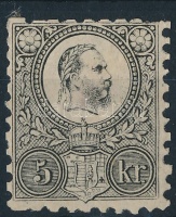 1871 Réznyomat 5kr fekete (~15.000)