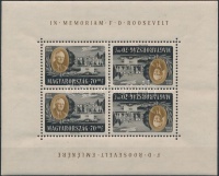 1947 Roosevelt 70f kisív fordított képállással