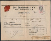 1878 Csomagszállító levél 5kr bérmentesítéssel 'FRANZ JOSEFES QUAI / WIEN' bélyegzéssel