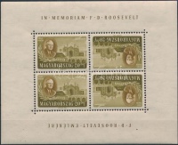 1947 Roosevelt 20f légi kisív fordított képállással