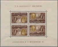 1947 Roosevelt 20f kisív fordított képállással