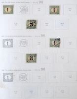 1903-1914 Zöldportó speciál albumrész Schaubek gyűrűs borítóban benne vízjelállás, számvízjel alapján különböző 39 db bélyeg