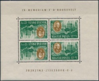 1947 Roosevelt 12f kisív fordított képállással