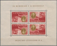 1947 Roosevelt 8f kisív fordított képállással