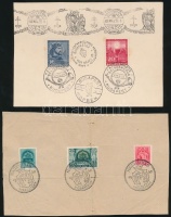 5 db klf 1945 előtti emléklap, emlékbélyegzés
