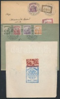 1921 + 1940 2 db levél + 1 papírlap bélyegkiállítási alkalmi bélyegzéssel