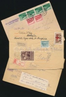 1945-től 14 db küldemény, közte ajánlott, expressz, légi, utánvételes értéklevél