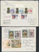 1984-1996 4 db levél Rómából Magyarországra 3 db-on vatikáni, egyen olasz bélyegek