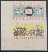 1959 FIP (II.) vágott ívsarki szelvényes bélyeg (3.500)