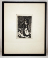 Rudnay Gyula (1887-1957): Pásztor leány.
Rézkarc, papír, jelzés nélkül, üvegezett keretben, 23×15 cm
