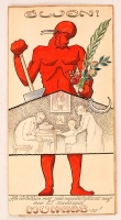 1922 Schima Bandi (1882-1959): Szavazzál Munkásra!, vegyes technika, papír, jelzés nélkül, postán megküldve, 38,5×19 cm