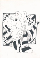 Szász jelzéssel: Figyelő. Tus, papír, 18×12 cm