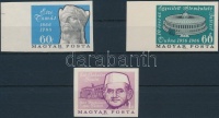 1966 Évfordulók - események 3 klf vágott bélyeg