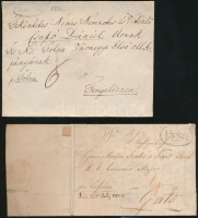 1824-1836 4 db bélyeg előtti levél 'PEST' bélyegzéssel