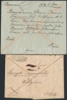 1829/1841 2 db Franco levél 'COMORN' és 'N.KÁROLY' (Gudlin 250 pont)