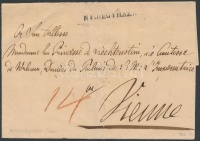 1830 Portós levél 'NYIREGYHÁZA' - 'WIEN' (szakadás)