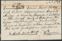 1833 Ex offo portós levél 'BABOCSA' (Gudlin 250 pont)