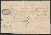1836 Portós levél negatív bélyegzővel SZOLNOK