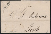 1838 Portós levél / cover with postage due 'PANCSOVA' - Pesth