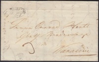 1850 Portós levél / Unpaid cover 'Szala=/Egerszegh' - kék/blue 'WARASDIN'