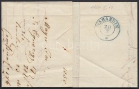 1850 Portós levél / Unpaid cover 'Szala=/Egerszegh' - kék/blue 'WARASDIN'