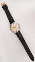 cca 1960 Doxa antimagnetic karóra, szép számlappal, kis repedéssel az üvegen, régi bőrszíjjal, működő, jó állapotban