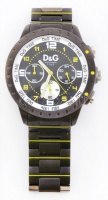 Dolce & Gabbana karóra, több funkciós, jelzett, jótállási jeggyel, eredeti dobozában, fém szíjjal, müködik