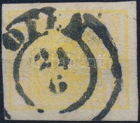 1850 1kr citromsárga / yellow MP III. jó / szép szélekkel, vastag papír / nice margins, thick paper 'OFEN'