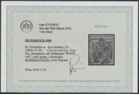 1850 2kr fekete / black HP IIIa. jó szélekkel, nagy vízjellel / with watermark 'PESTH' Certificate: Uwe Steiner