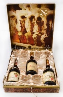 1964 Tokaji aszú és szamorodni, 3 palack, poharakkal  díszdobozos kiadásban / Unopened bottle vintage wines