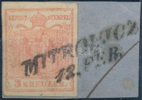 1850 3kr MP III. jó / szép szélekkel 'MITROWICZ'