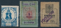 1927-1946 3 db klf városi illetékbélyeg