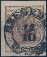 1850 6kr sötétbarna / darkbrown HP Ib. szép / óriási szélekkel / with nice margins 'SZEGEDIN' Certificate, signed: Uwe Steiner